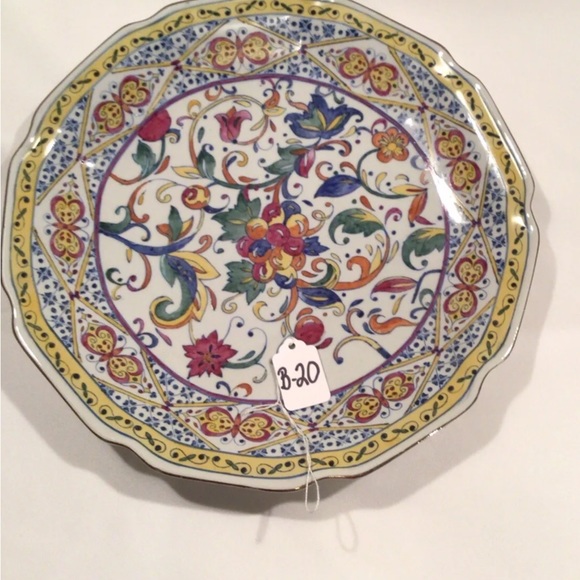 Porcelain Floral Decor Large Charger Platter/Plate Stamped 675- 12” - Picture 9 of 9